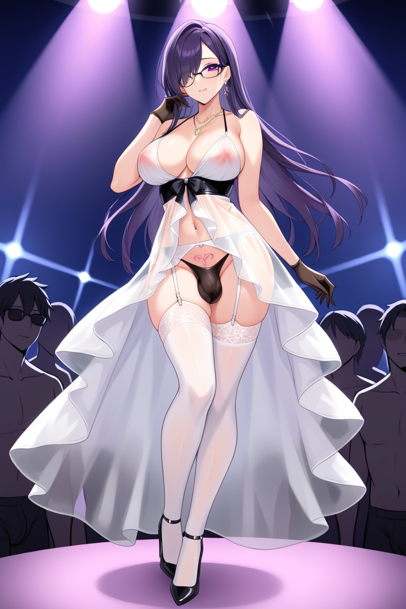 Jewelry, Dick Outline, Glasses Shemale AI Porn