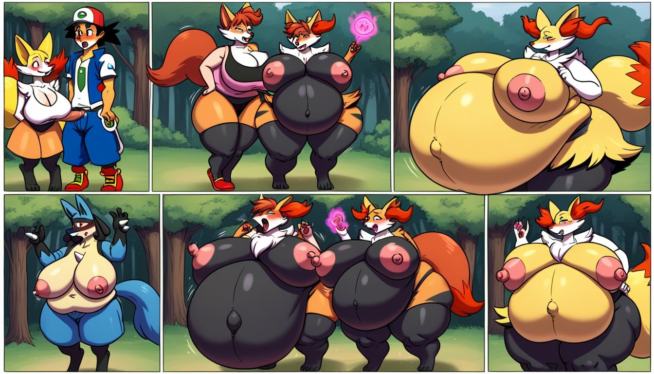 Breast Expansion, Expansion Page Comic, Hyper Morbidly Obese Furry AI Porn