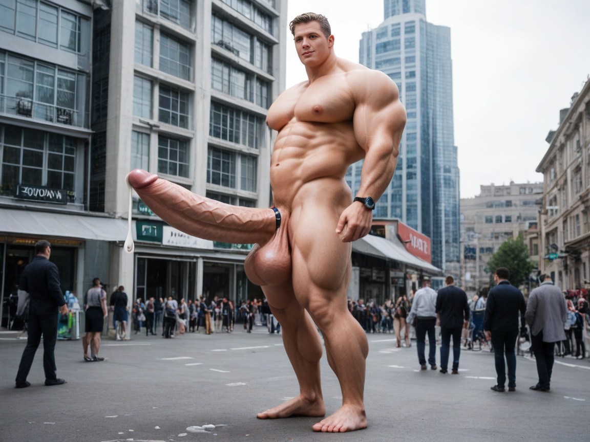 Muscular Legs, Huge Jaw, Huge Chin AI Gay Porn
