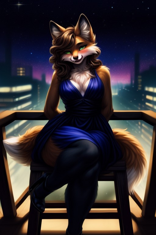 Eye Contact, Orange Fur, Eye Contact Furry AI Porn