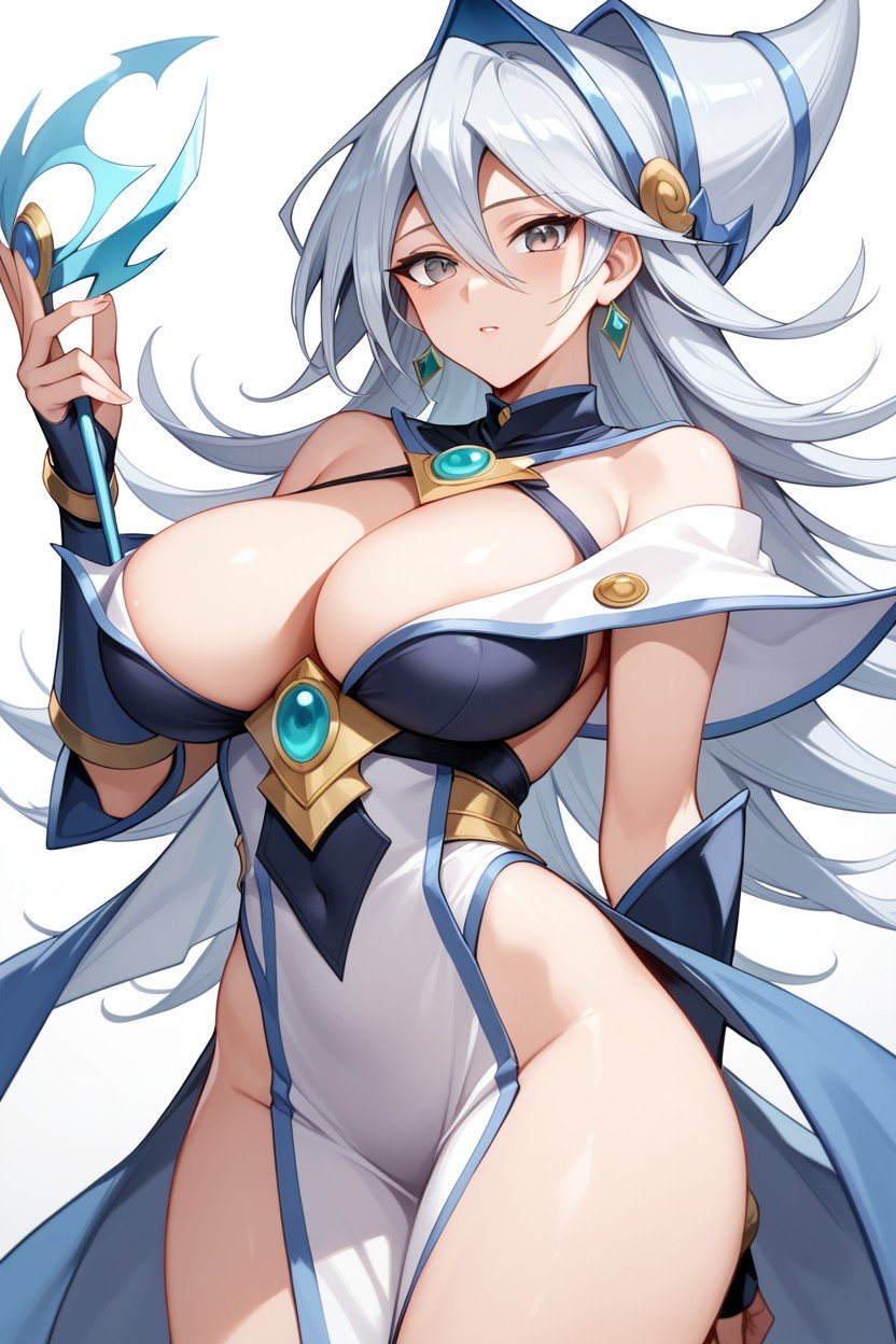 Large Breast, Silver Eyes, Silent Magician From Yu-gi-oh Furry AI Porn