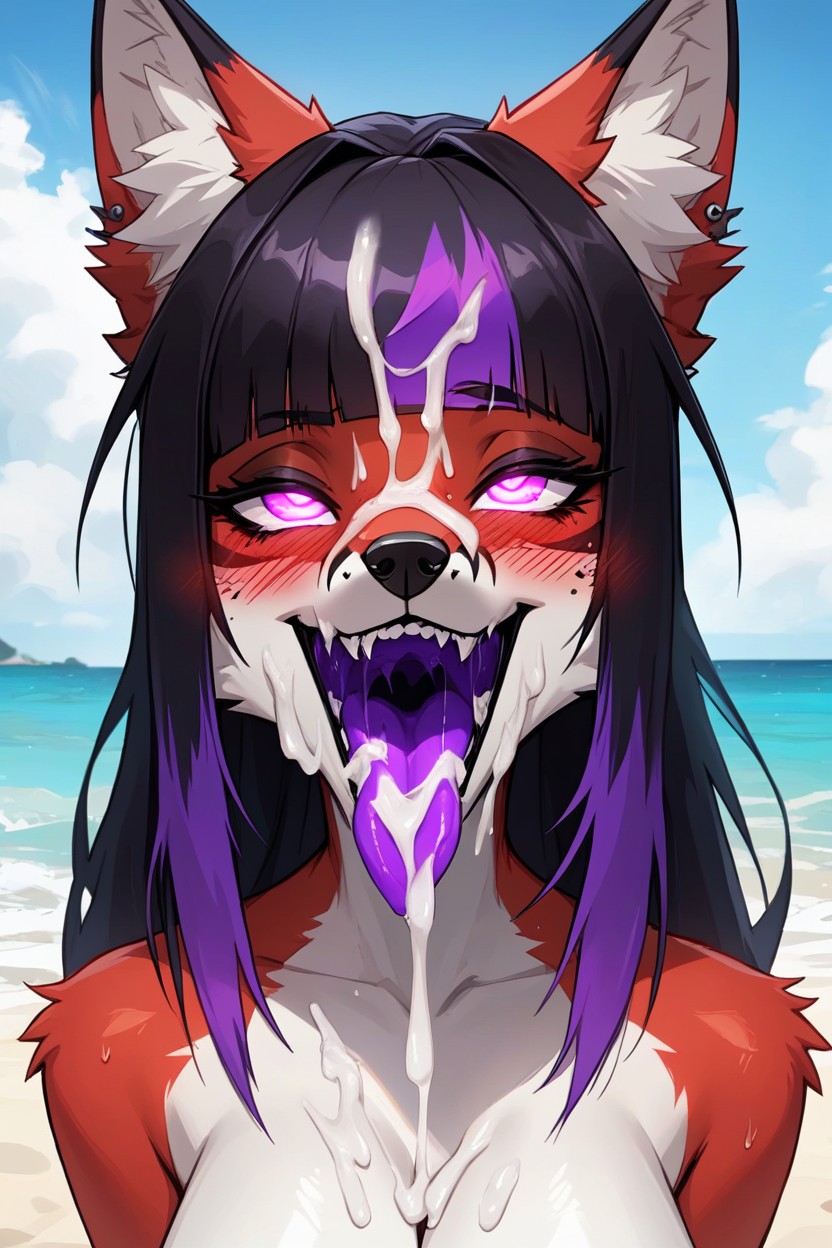 Gokkun, Facial, Glowing Tongue Furry AI Porn