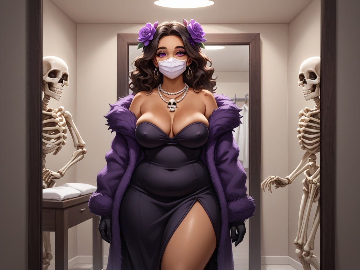 Round Chest, Black Wedding Gloves, Wide Stomach Hentai AI Porn