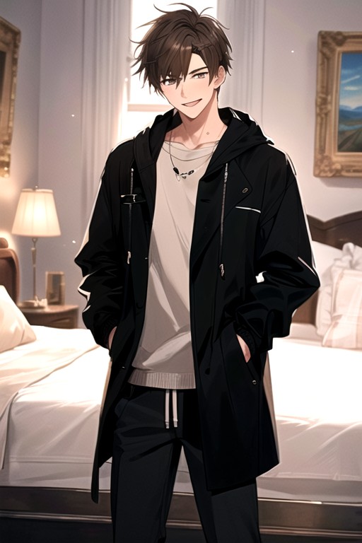 Brown Hair, Warm Anime, 18+ AI Gay Porn
