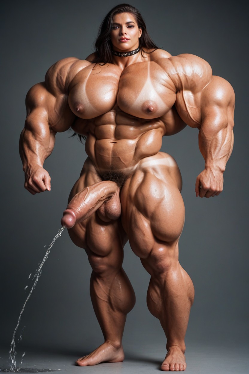 Female Muscles, Massive Biceps, Choker Shemale AI Porn
