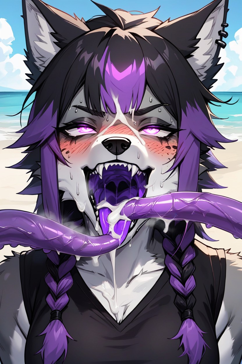 Tentacles, Sweaty, Freckles Furry AI Porn