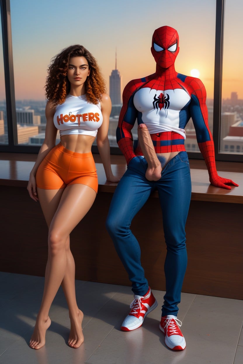 Rounded Ass, Hooter's Girl, Erect Penis AI Gay Porn