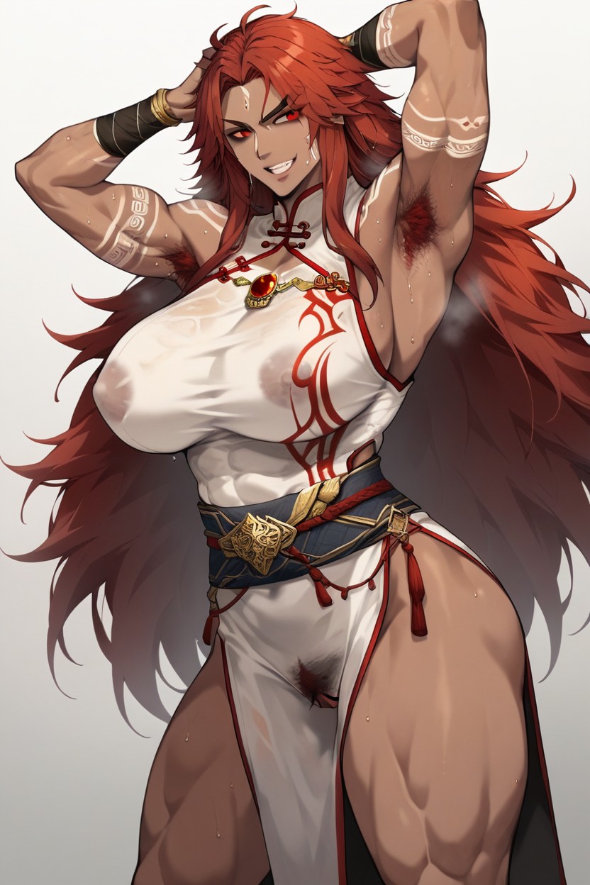 Clear Eyebrows, Thick Arms, Red Hairy Pubic Hair That Reaches Down To The Stomach Hentai AI Porn