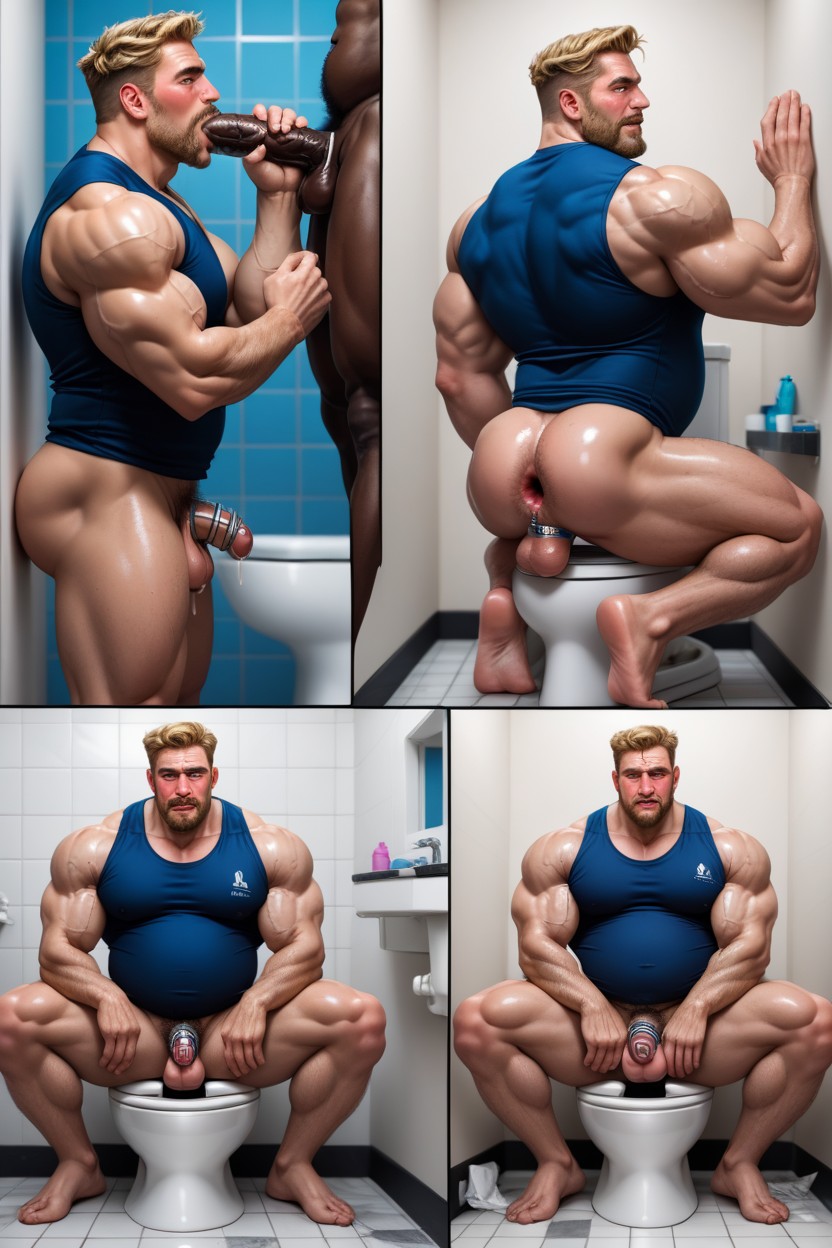 Blue Eyes, Beard, Multiple Views AI Gay Porn