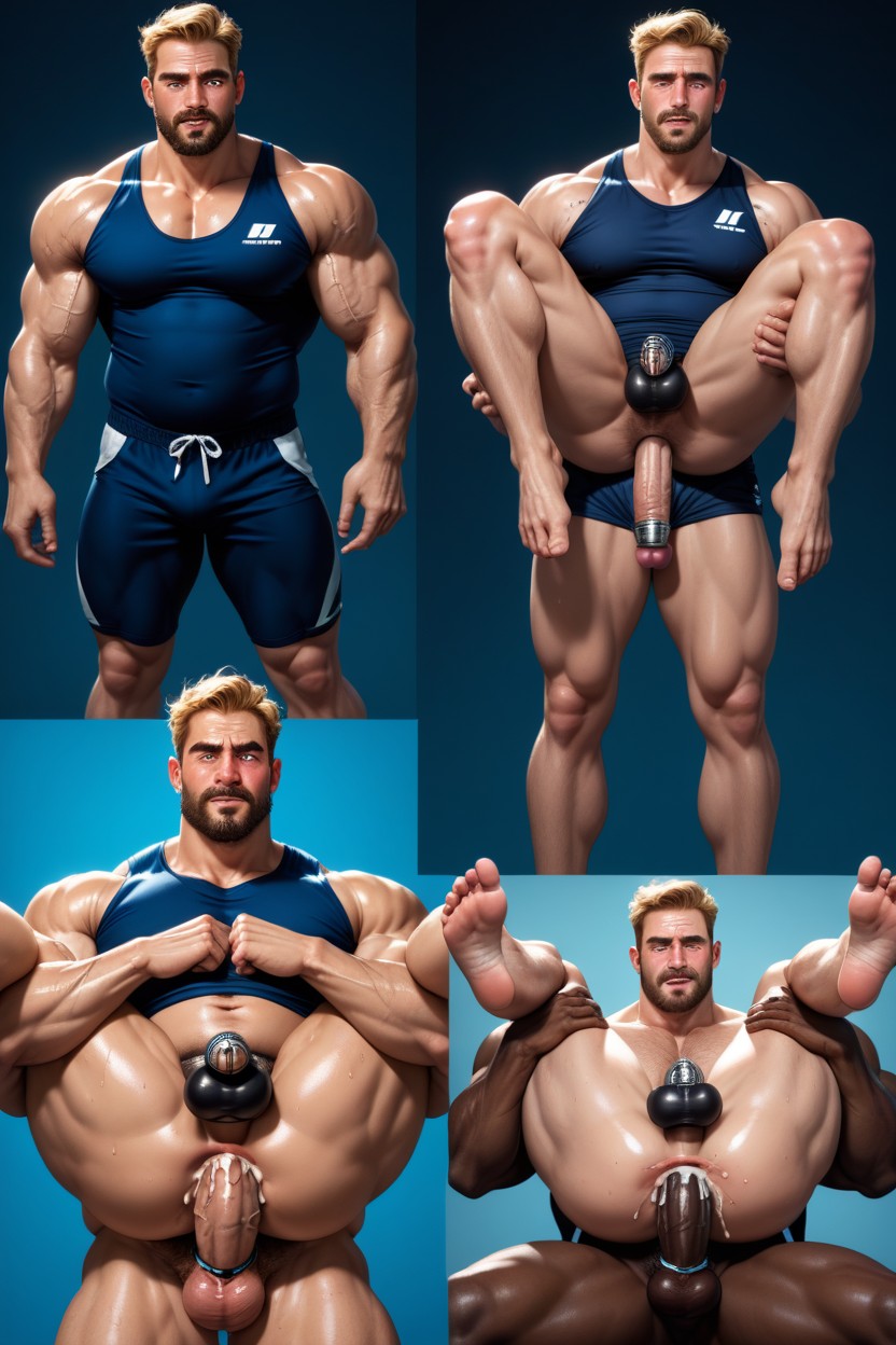 Sweaty, Gym, Showing Feet AI Gay Porn