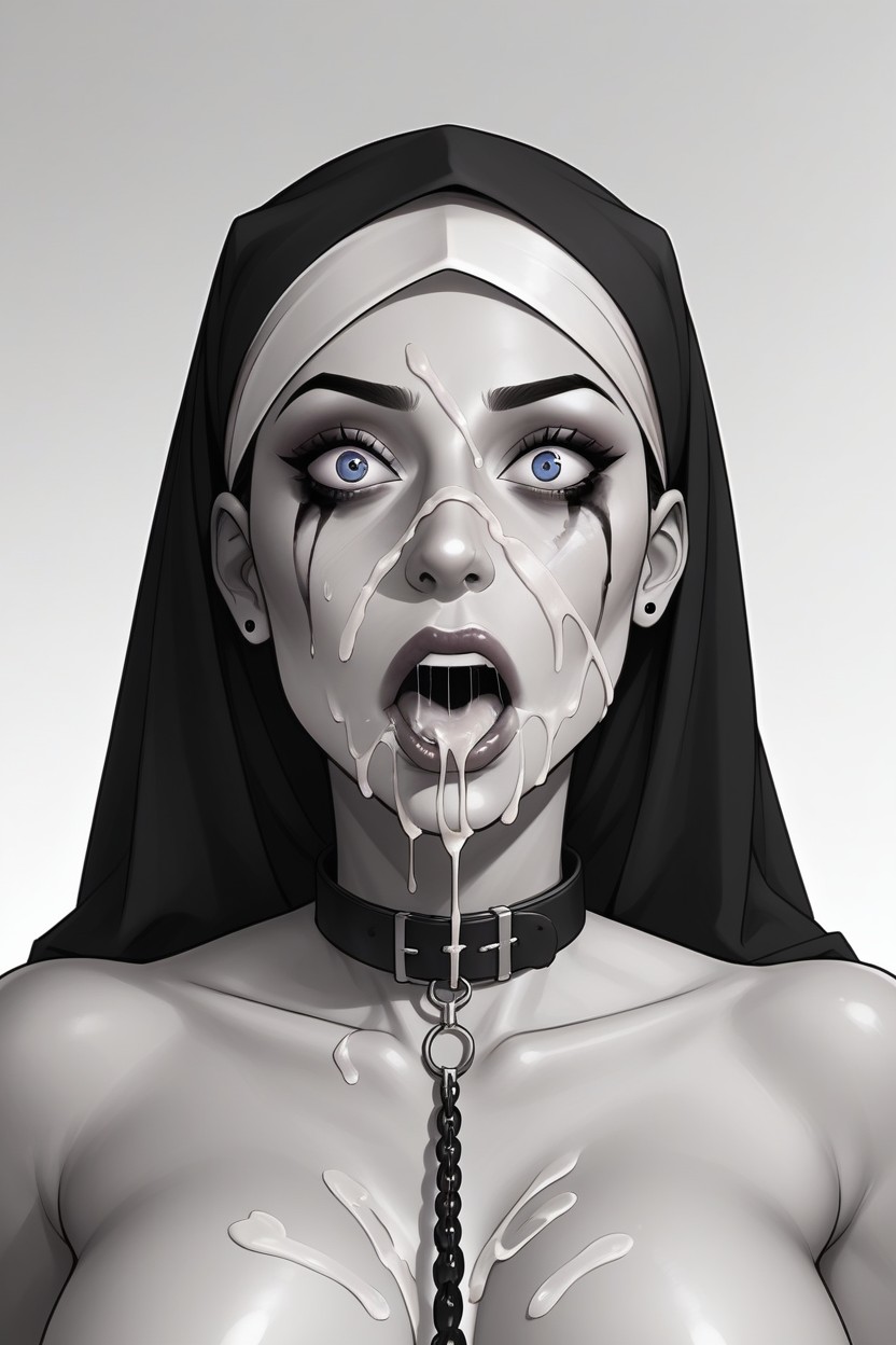 Hijab, Cross Eyed, Collar (restraints) AI Porn
