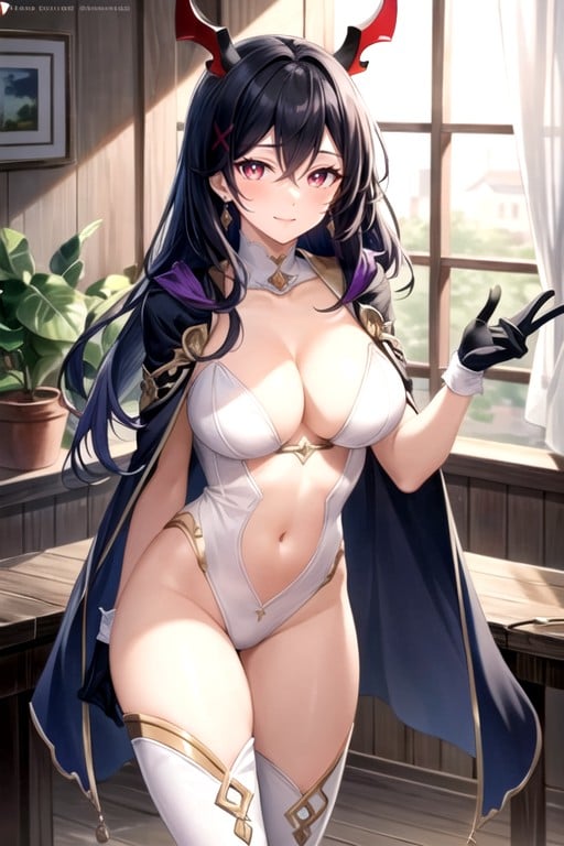 Stomach, White Cape, Symbol Shaped Pupils Hentai IA