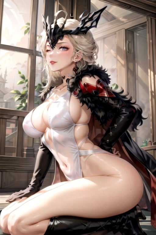 Bodysuit, Cape, Blush Hentai AI Porn