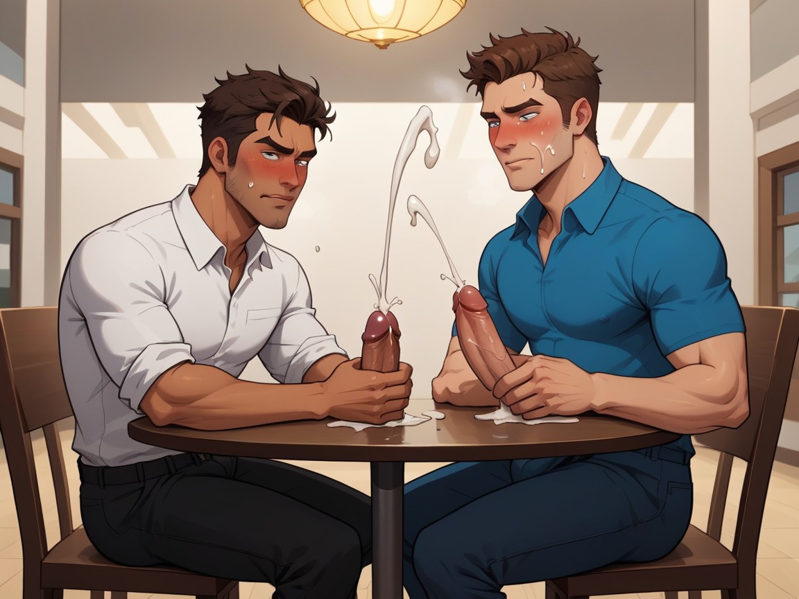 Cumshot, Cumshots, Facing Each Other AI Gay Porn