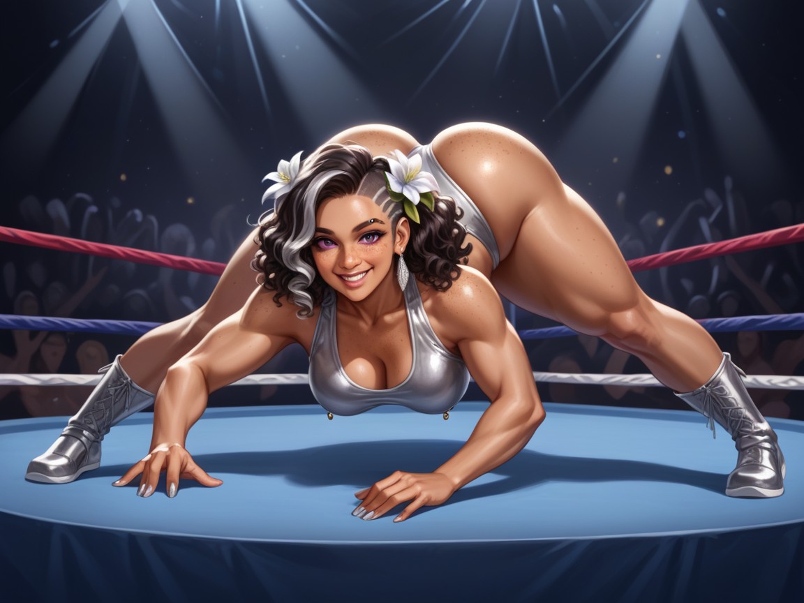Full Midsection, Latina Woman, Round Wide Shoulder Line Hentai AI Porn