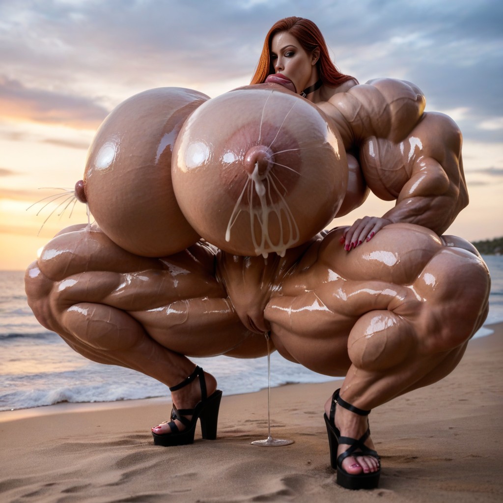 Striking Beauty, Hyper Massive Cock, Meter Length Ultra Long Hyper Cock AI Porn