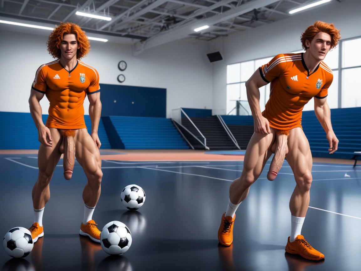 Dark Orange Hair, No Bald, Gang Bang AI Gay Porn