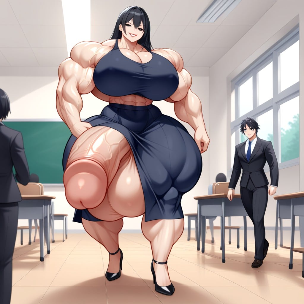 Hyper Gigantic Muscles, 1 Person, Tall Shemale AI Porn