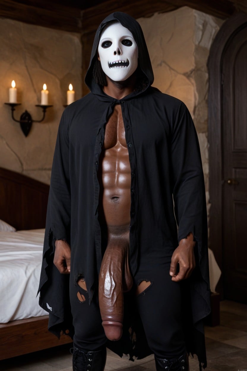 Dreadlocks, Ghost Hood, High Resolution AI Gay Porn