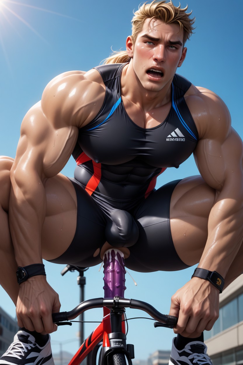 Gay, Massive Pecs, Ponytail AI Gay Porn