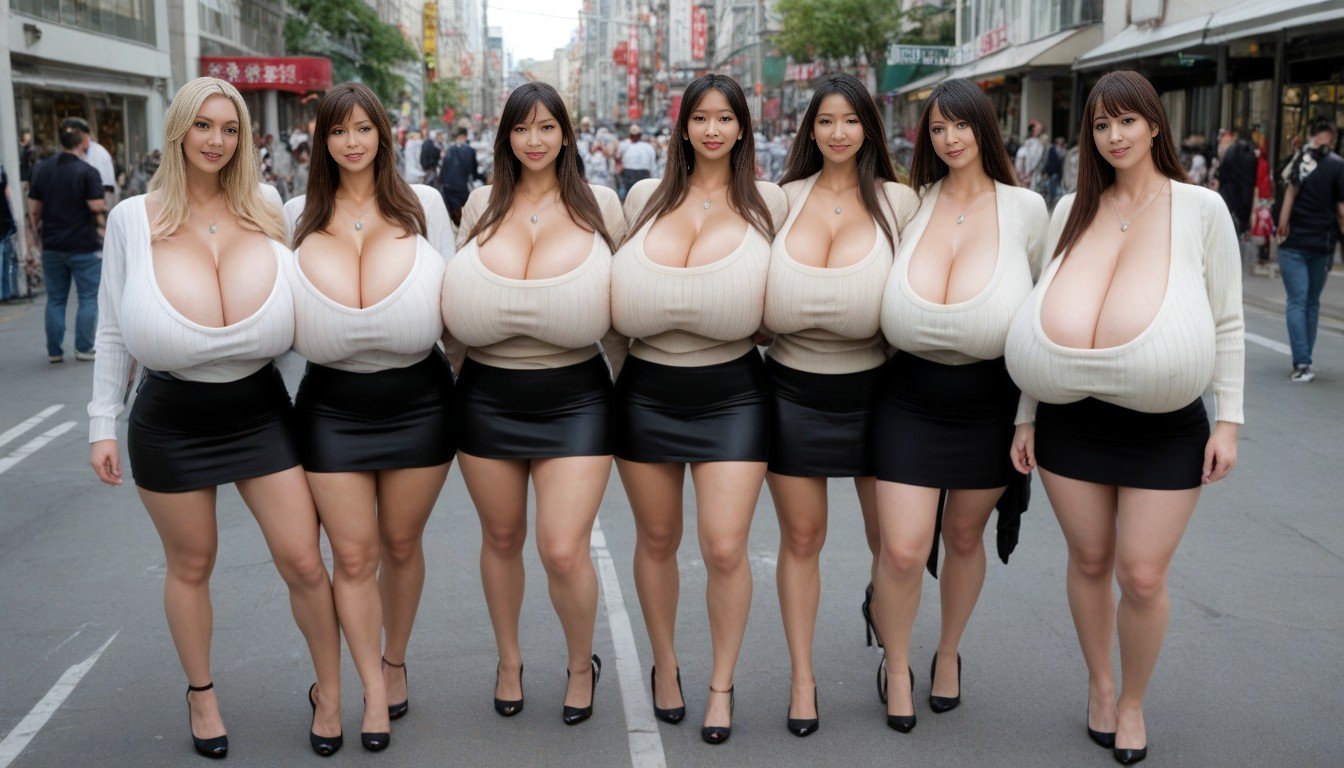 Disproportionately Massive Fake Breasts, Primeiro Plano, Gigantic Breasts Pornografia de IA