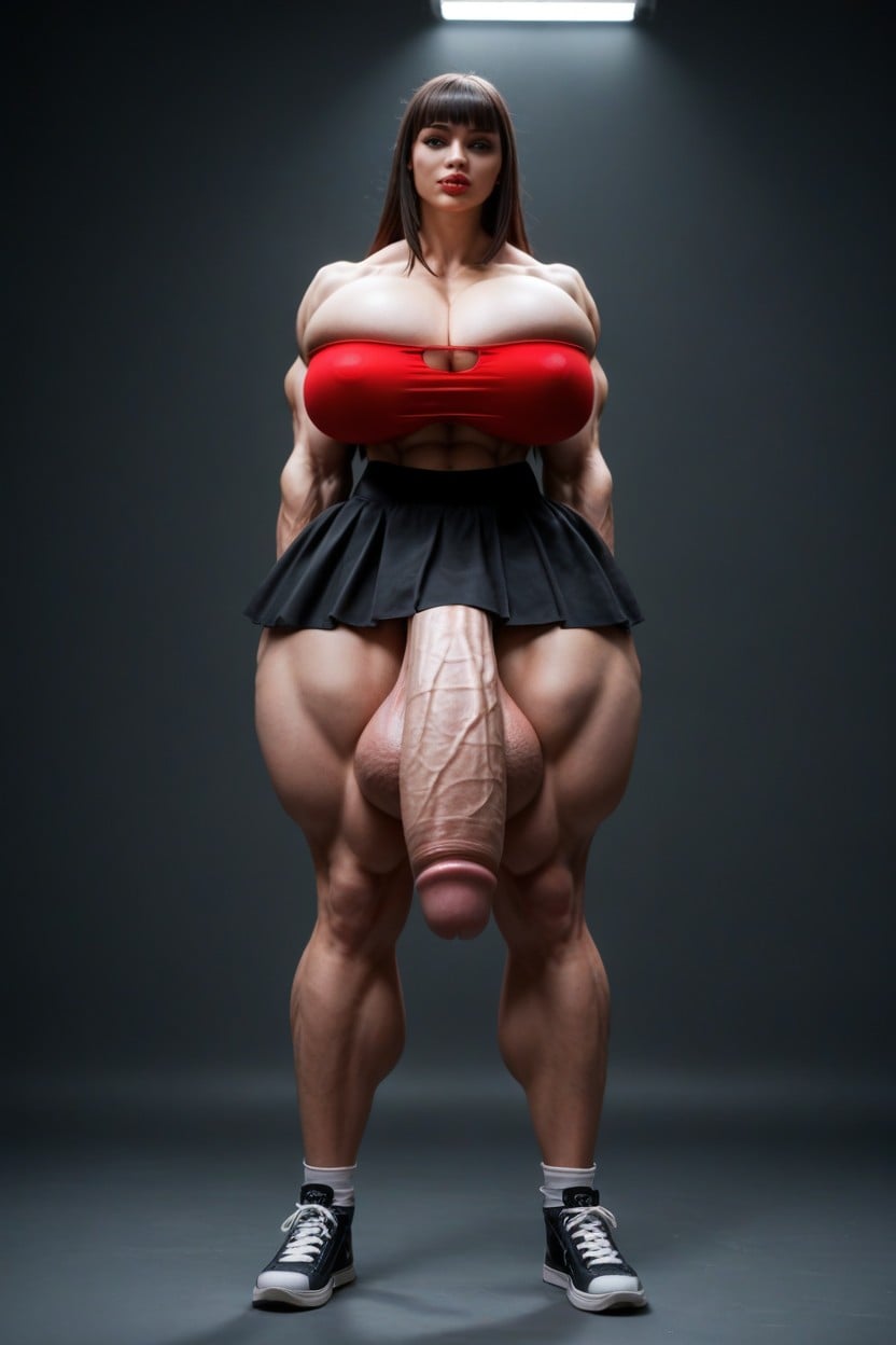 Gigantic Futanari, Gigantic Testicles, Gigantic Biceps Shemale AI Porn