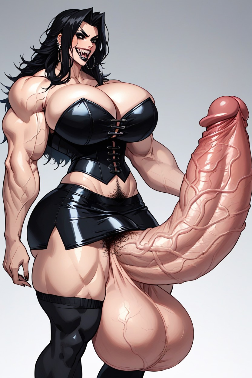 Testicle Expansion, 1 Person, Sharp Teeth Shemale AI Porn