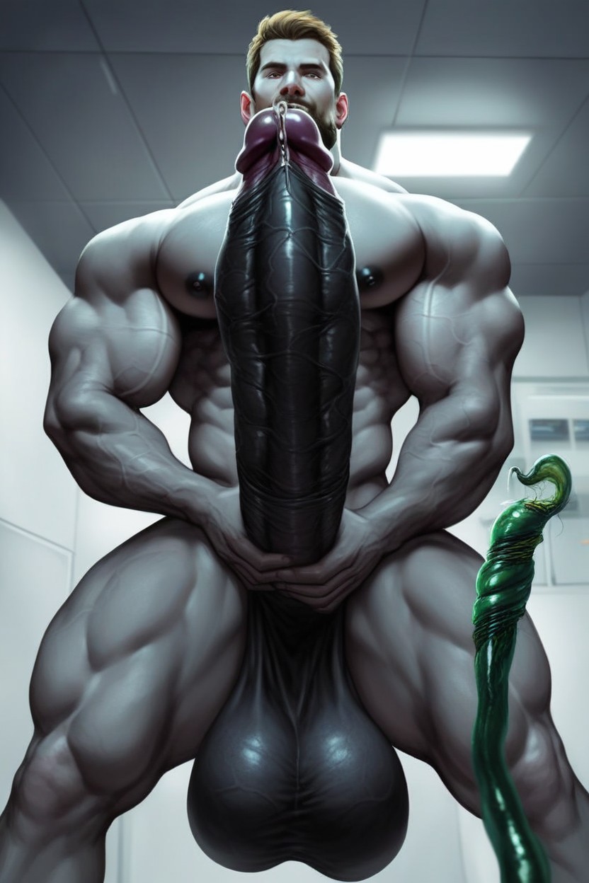Gigantic Balls, Precum, Lab AI Gay Porn