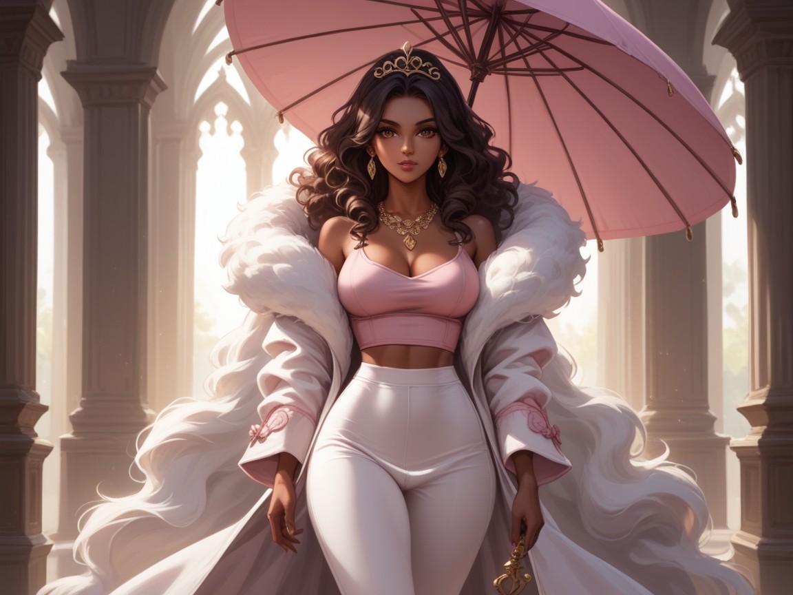 Nsfw, Straight Shoulder Line, Wearing Pink Clothes Hentai AI Porn