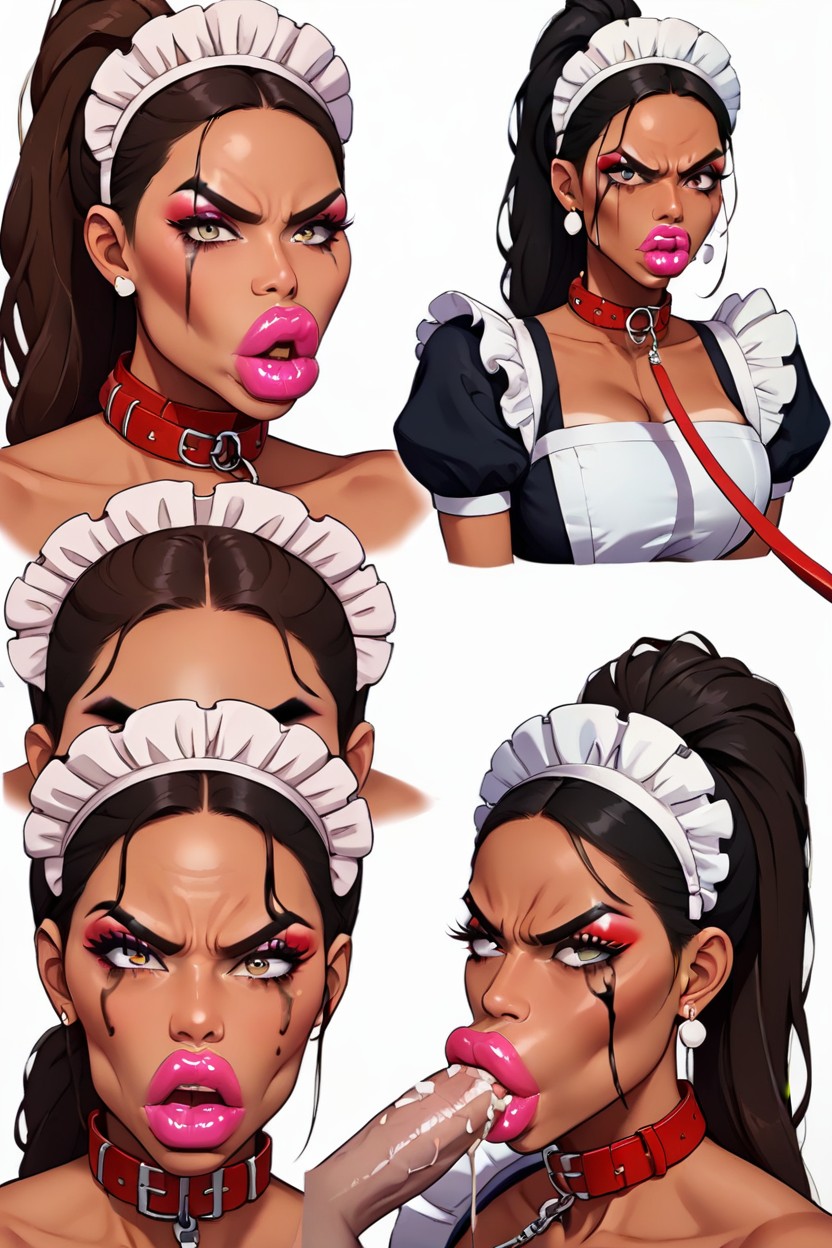 Runny Mascara, Smeared Lipstick, Latina AI Porn