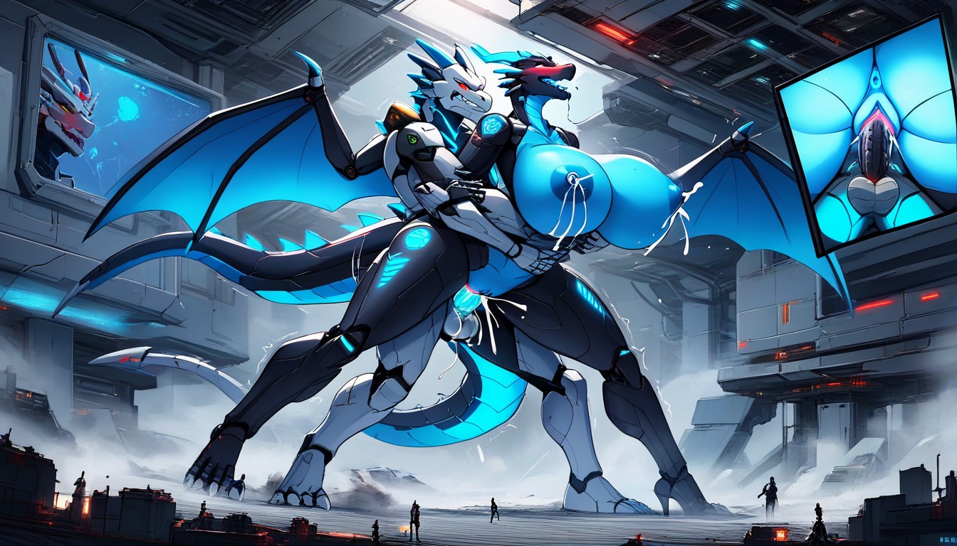 Glowing Ass, Sex Effects, Mech Dragon Furry AI Porn