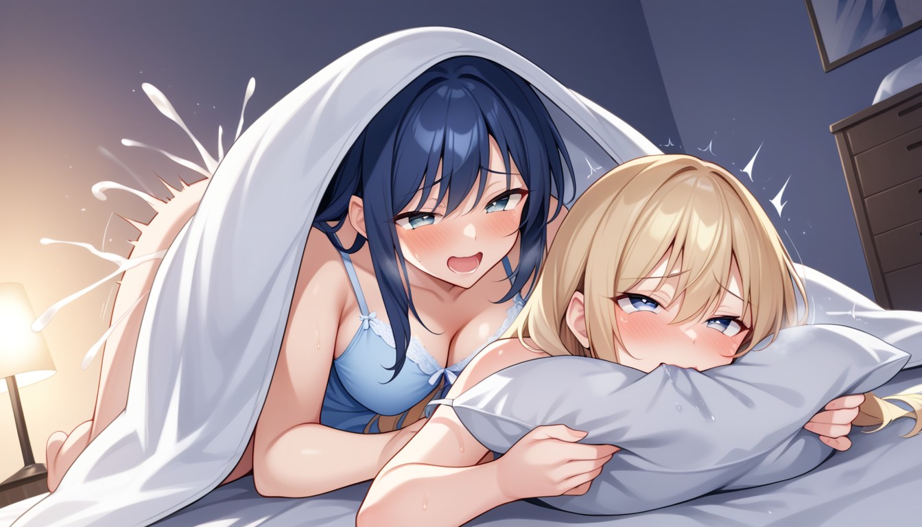Under Blanket, Deep Thrusting, 2 People Furry AI Porn
