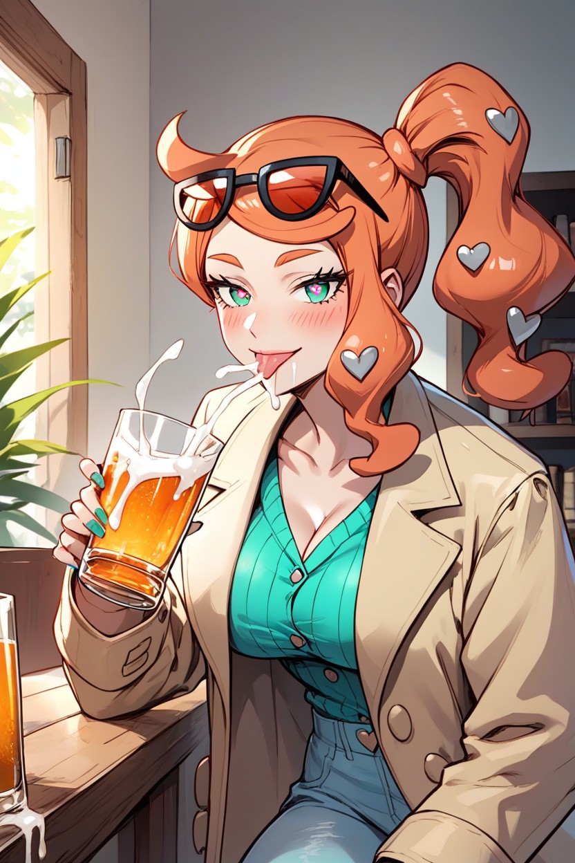 Messy Drink, Bag, Rounded Breast Hentai AI Porn