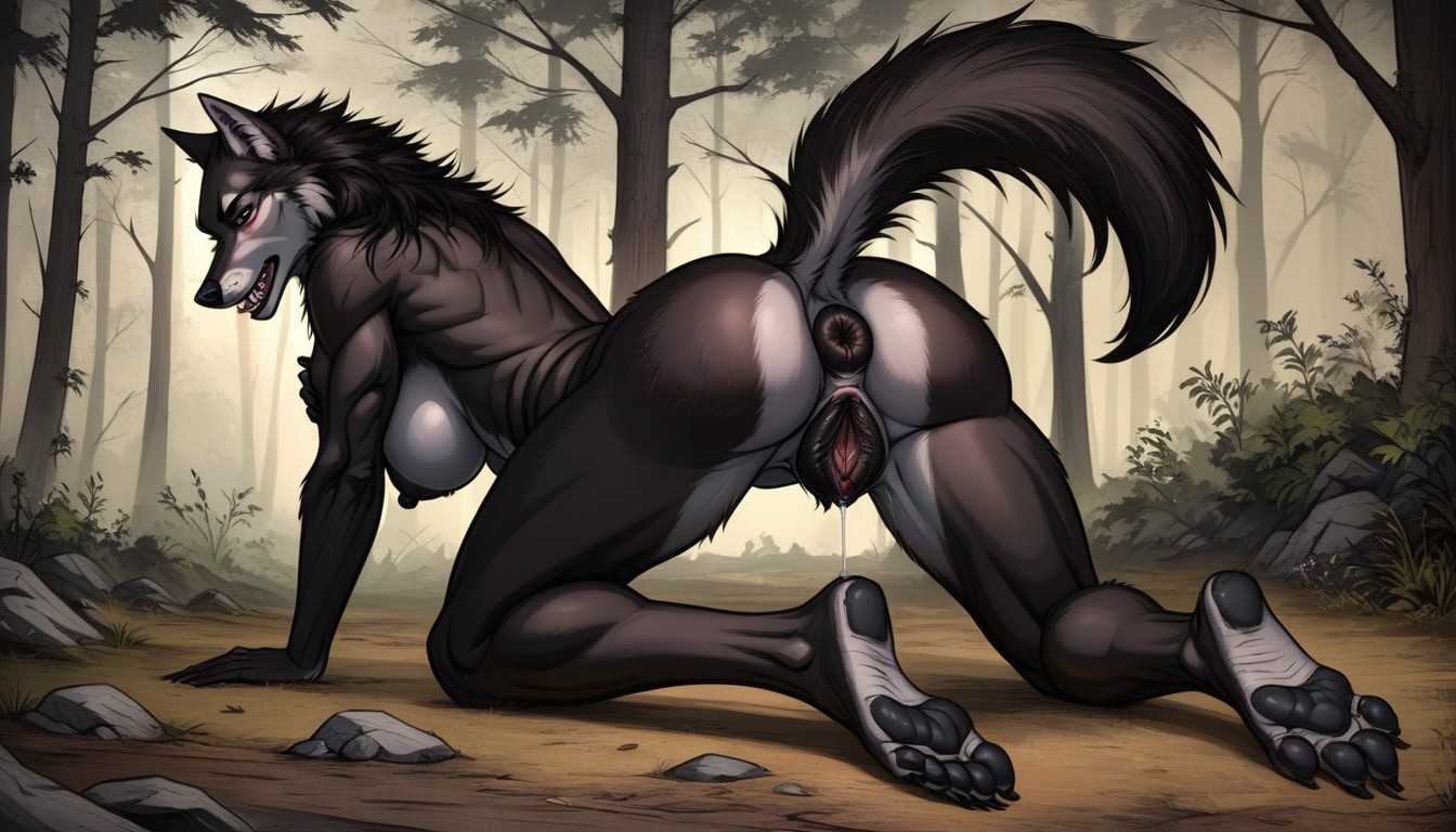 Presenting Ass, Anatomically Correct Anus, Large Anus Furry AI Porn