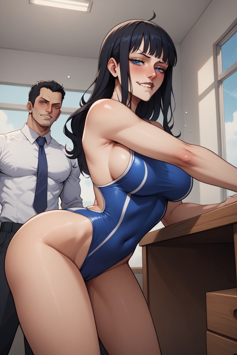 Blue Eyes, Waist Shot, Bangs AI Porn