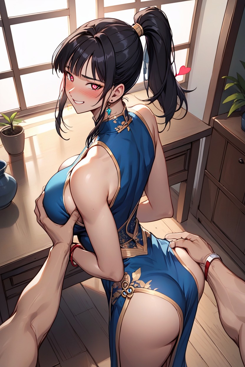 Heart Shaped Pupils, Flirting, Bent Over Hentai AI Porn