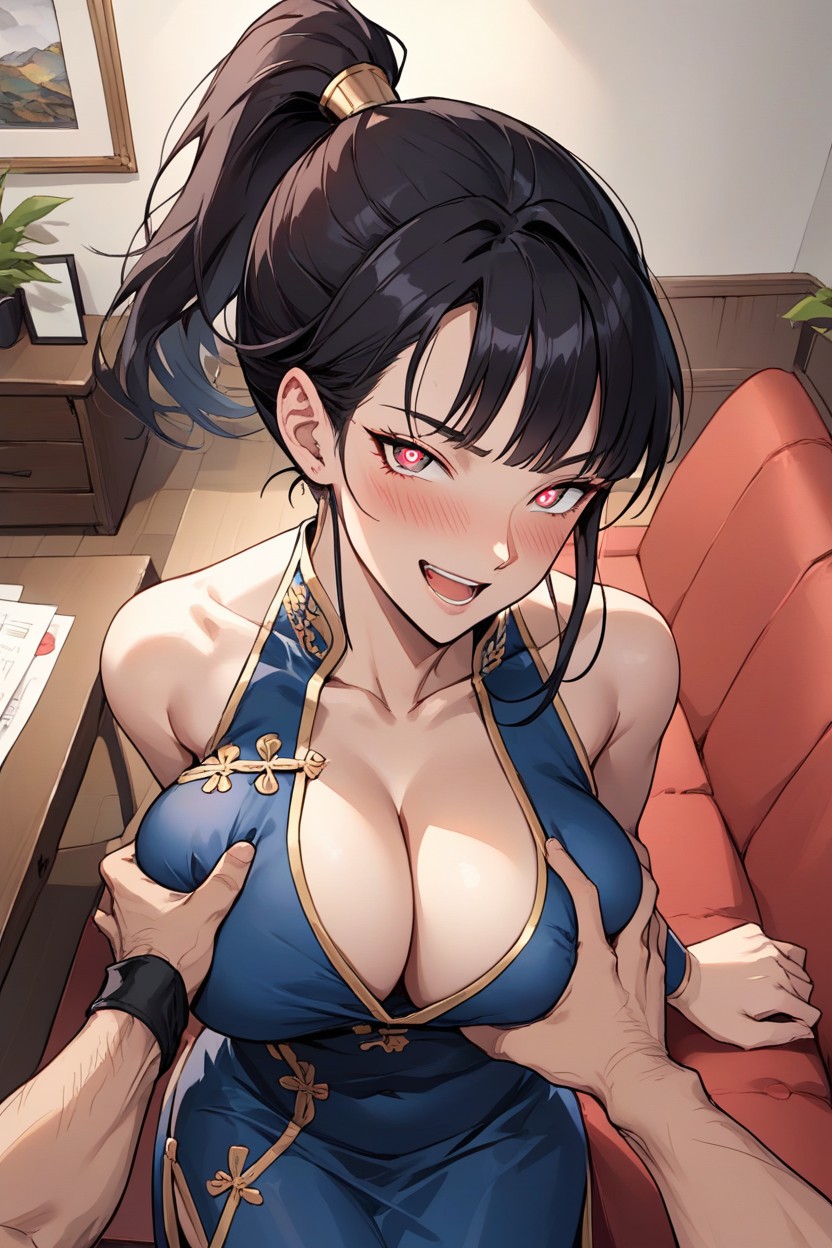 Hetero, Boob Grope, Ponytail Hentai AI Porn