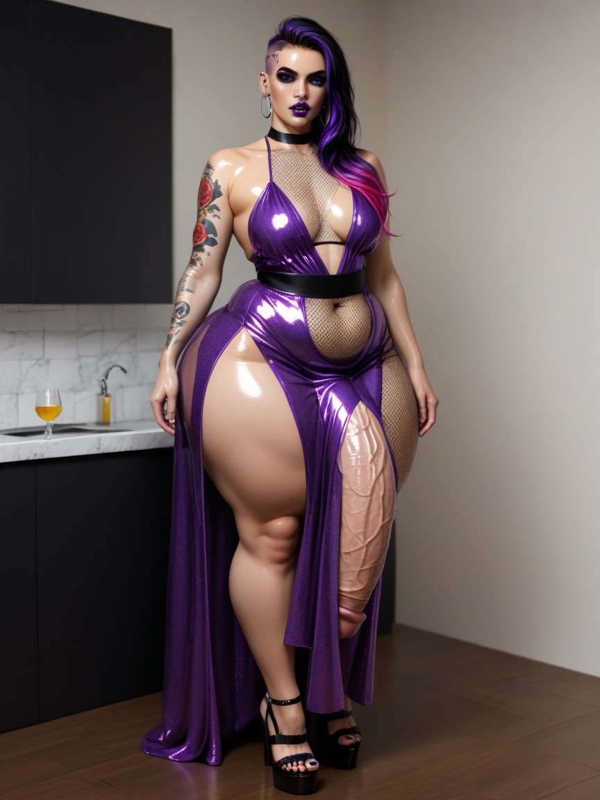 Hyper Massive Cock, Thick Thighs, Thick Lips 쉬메일 AI 야짤