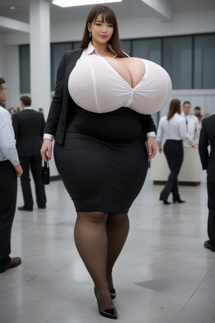 1 Persona, Less Skin Exposure, Disproportionately Massive Fake Breasts Porno IA