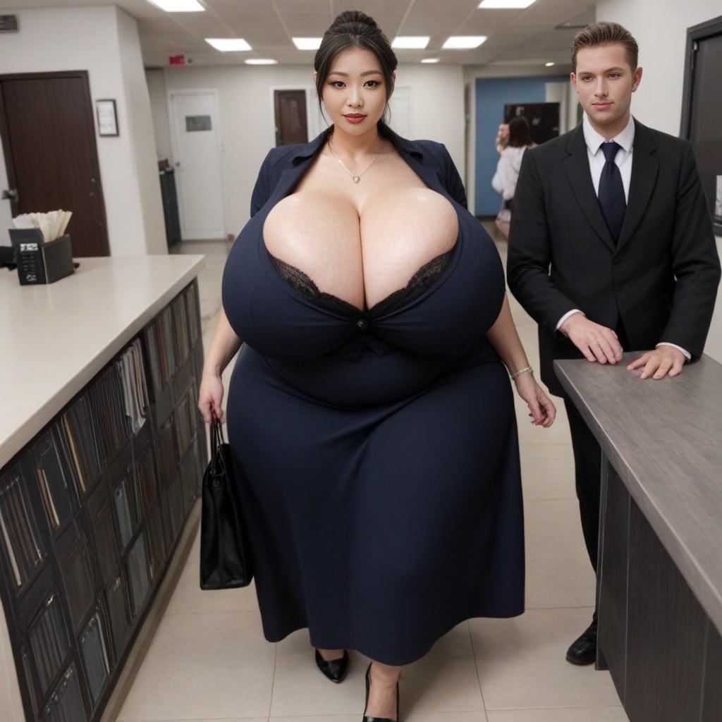 Looking At Viewer, Extreme Huge Massive Hyper Breasts, Excessive Tall Woman With Long Legs AI Porn