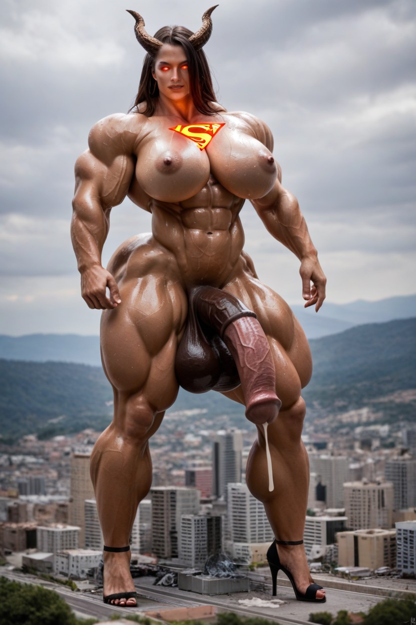 Extremely Large Ass, Golden Jewels, Muscle Shoulders Shemale AI Porn