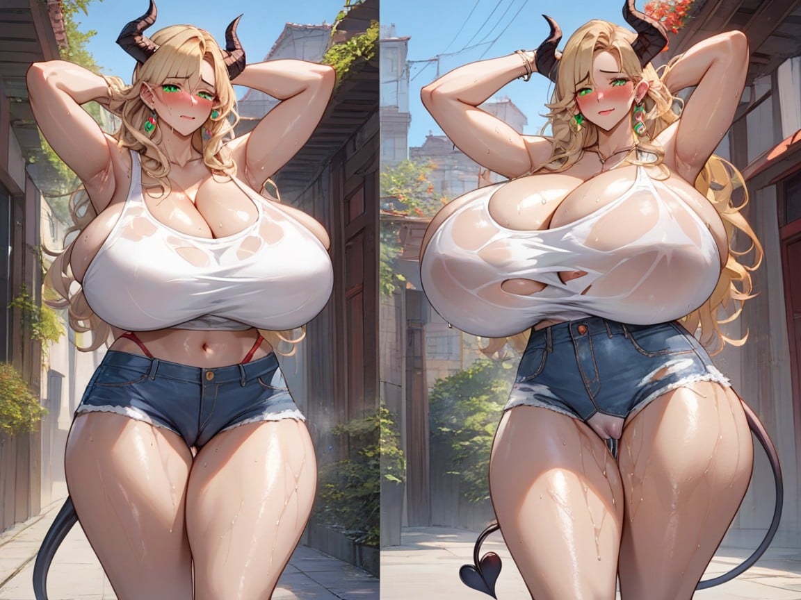 Love Hearts, Wet Clothes, Curvy Hentai AI Porn