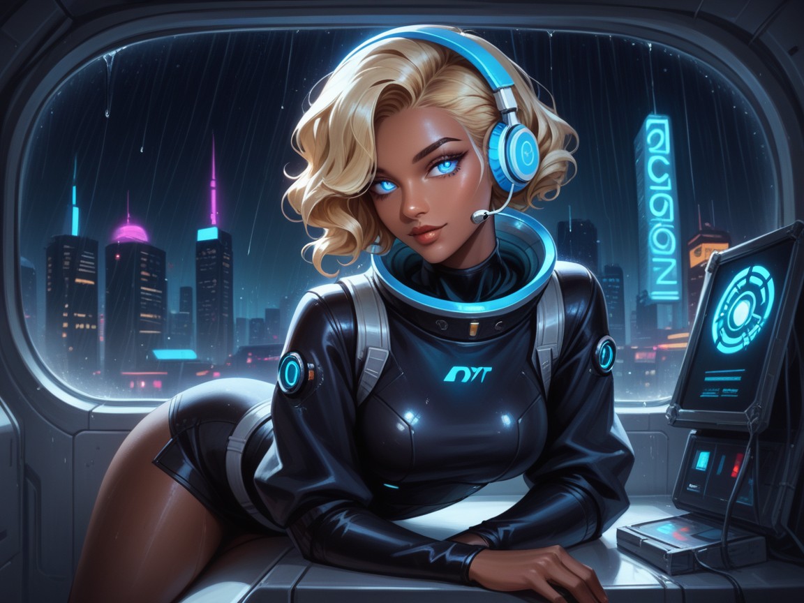 Droids In The Background, Bust And Hips Equal Width, Blue Eyes Hentai AI Porn