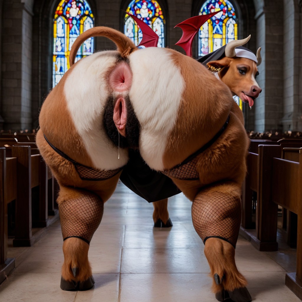 Devil Wings, Fuzzy Butt, Fuzzy Thighs AI Porn