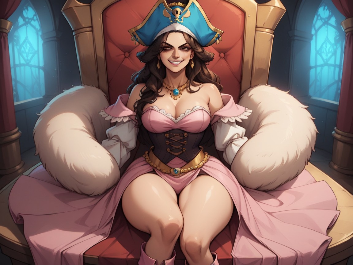 Laughing, Black Hair, Legs AI Porn