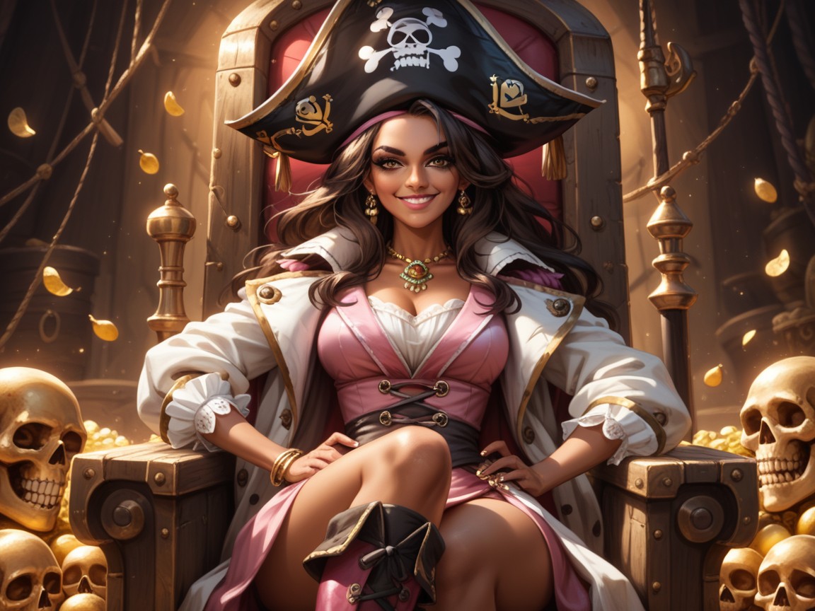 Holding A Pink Parasol, Wide Large Hips, Ultra Detailed Clothes Hentai AI Porn