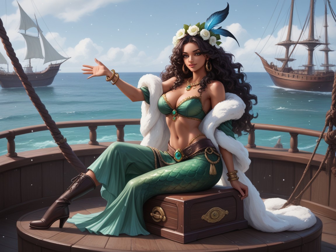 Limbs, Rectangle Body Shape, Pirate Ship Background Hentai AI Porn