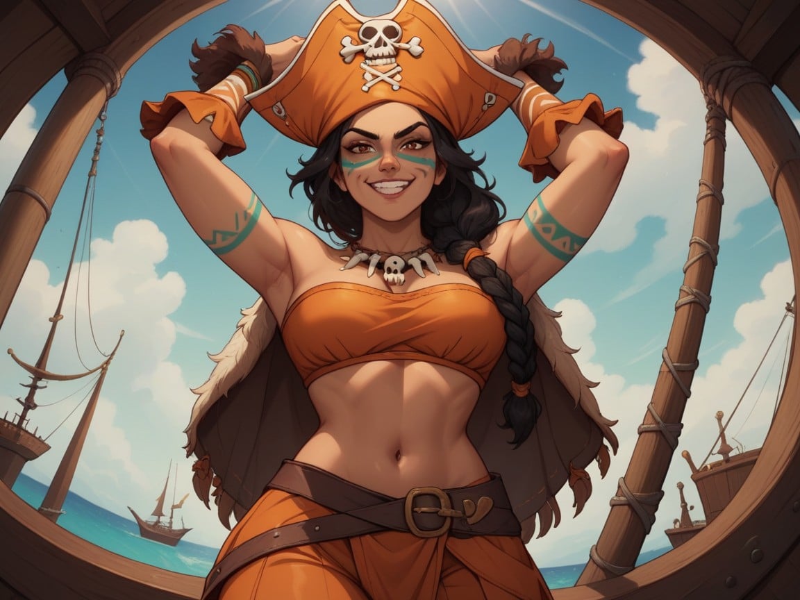 Hourglass Body Shape, Skull Necklace, Firm Ass AI Porn