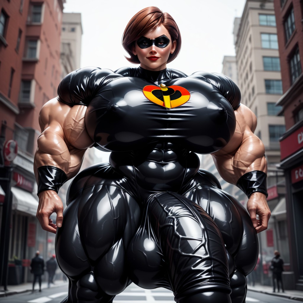 Domino Mask, 1 Person, Hyper Gigantic Massive Testicles Shemale AI Porn