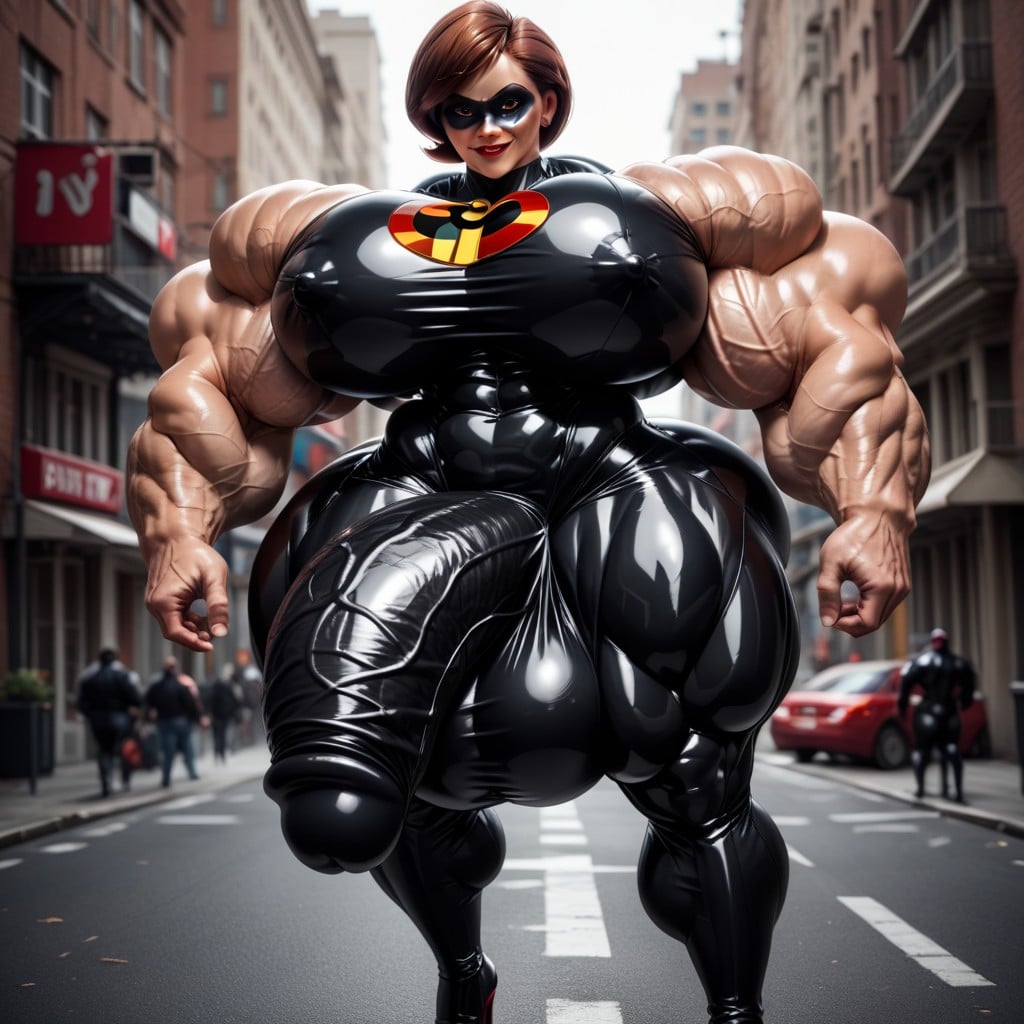 Domino Mask, Gigantic, Hyper Gigantic Massive Penis Shemale AI Porn